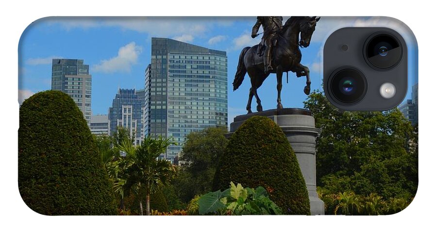 Boston Commons iPhone 14 Case featuring the photograph Boston Commons Statue by Tammie Miller