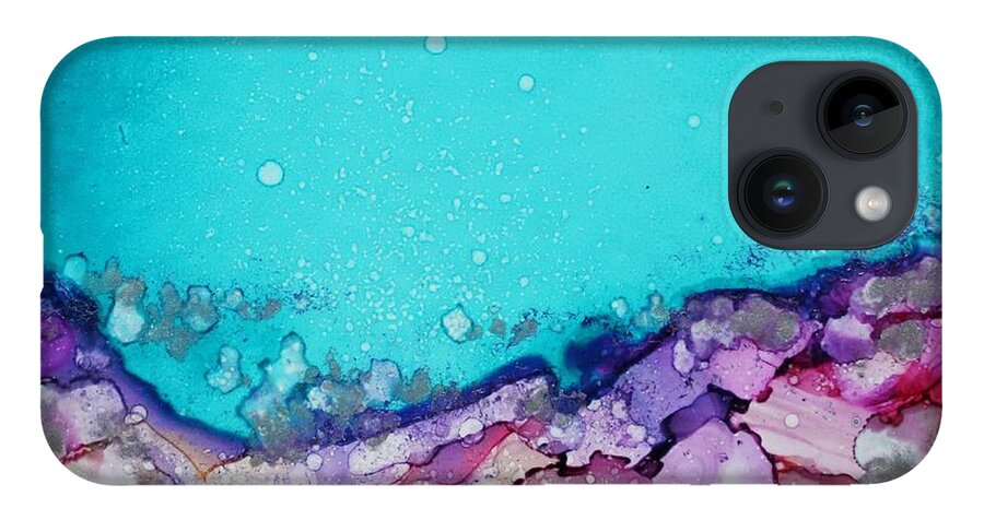 Abstract iPhone 14 Case featuring the painting Bounce by Ruth Kamenev