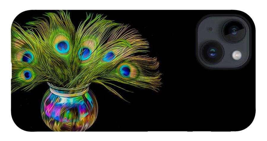Glass Bowl iPhone 14 Case featuring the photograph Bouquet of Peacock by Rikk Flohr