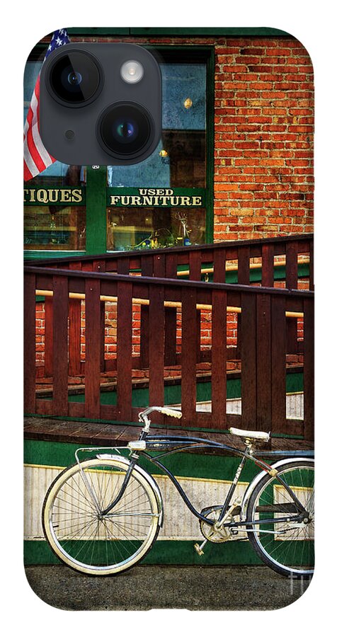 Bicycle iPhone 14 Case featuring the photograph Bozeman Antique Bicycle by Craig J Satterlee