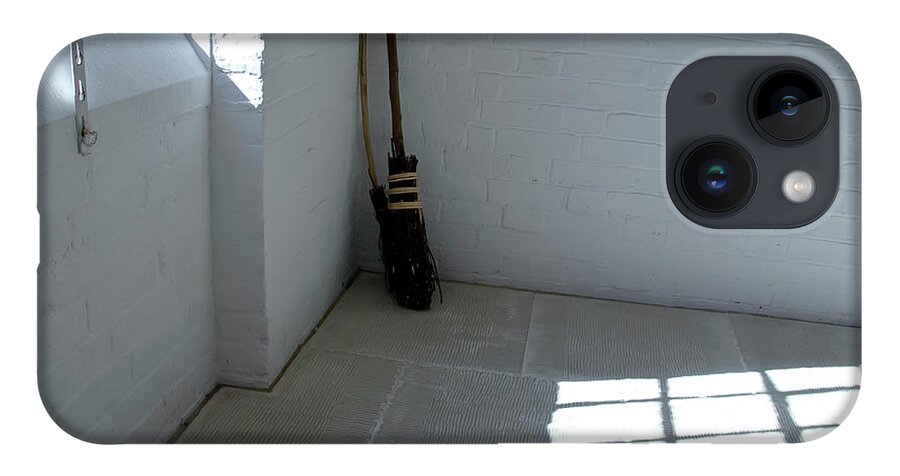 Broom iPhone 14 Case featuring the photograph Broom in a corner. by Elena Perelman