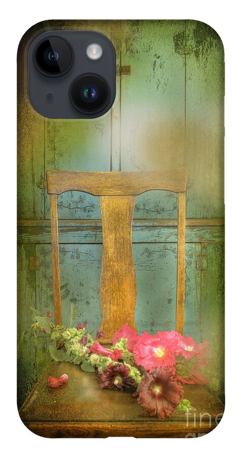 Our Town iPhone 14 Case featuring the photograph Brown Straight Back Chair by Craig J Satterlee