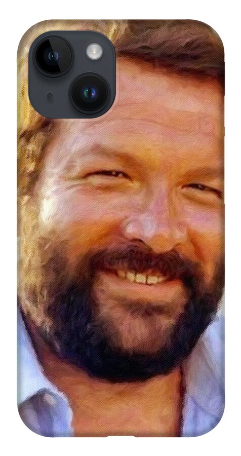 Bud Spencer iPhone 14 Case featuring the painting Bud Spencer by Vincent Monozlay