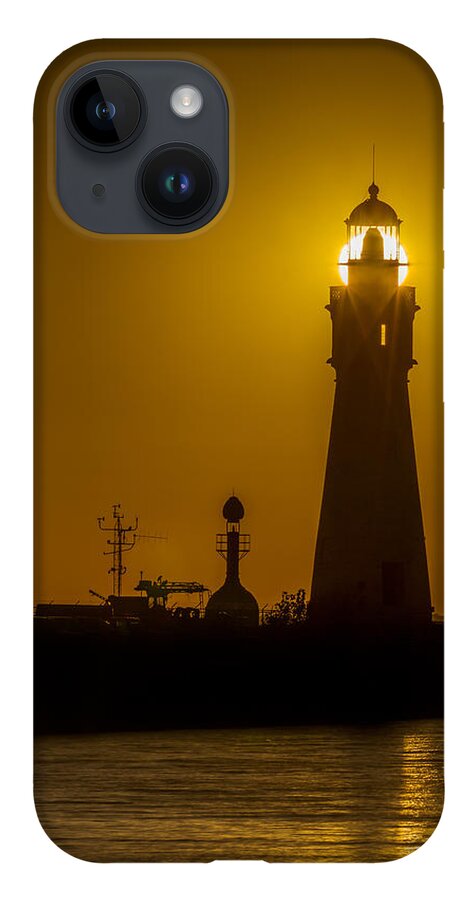Buffalo Lighthouse iPhone 14 Case featuring the photograph Buffalo Main Light Sunset by Chris Bordeleau