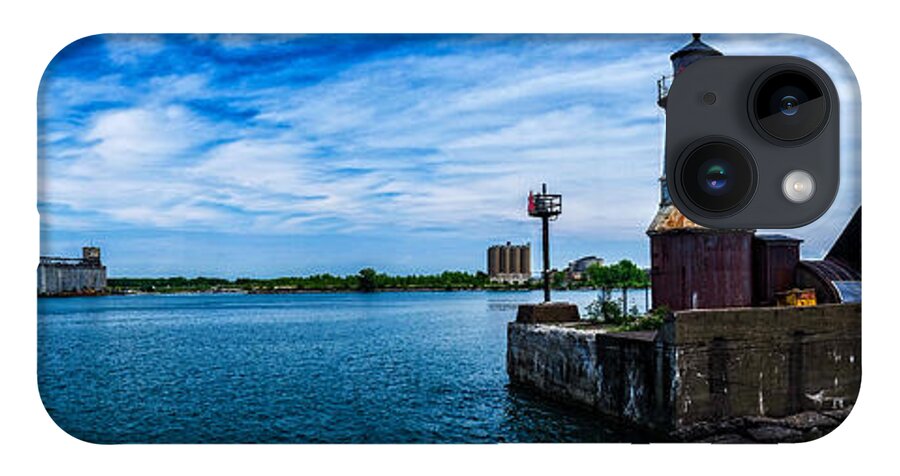 Buffalo Lighthouse iPhone 14 Case featuring the photograph Buffalo Outer Harbor from South Entrance Light by Chris Bordeleau