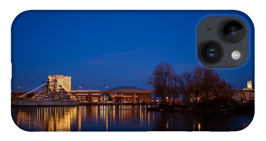 Battle iPhone 14 Case featuring the photograph Buffalo Waterfront Twilight by Chris Bordeleau