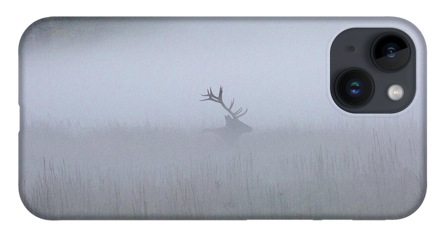 Elk iPhone 14 Case featuring the photograph Bull Elk in Fog - September 30, 2016 by D K Wall