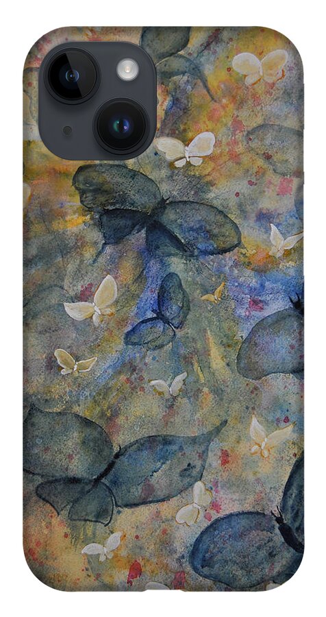 Butterflies iPhone 14 Case featuring the painting Butterflies and Fairies by Vallee Johnson