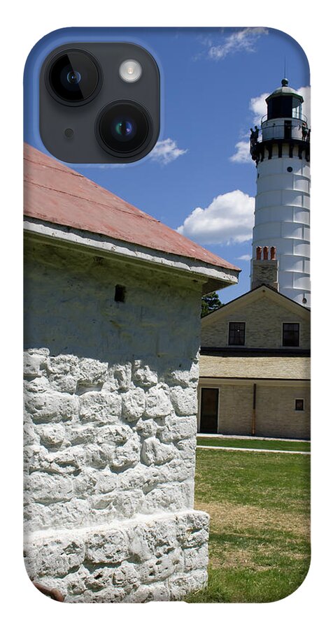 Spike Horn iPhone 14 Case featuring the photograph Cana Island Lighthouse by Dylan Punke