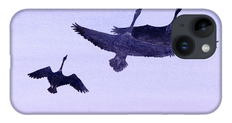 Canada iPhone 14 Case featuring the painting Canadian Geese by Laurel Best