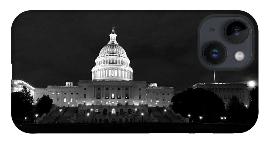 Dc iPhone 14 Case featuring the photograph Capital Moon by Dennis Richardson