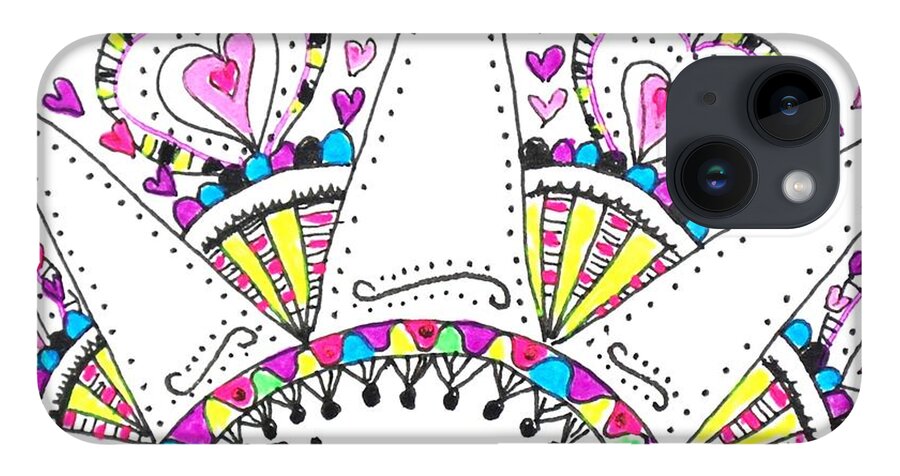 Caregiver iPhone Case featuring the drawing Caregiver Crown Of Hearts by Carole Brecht