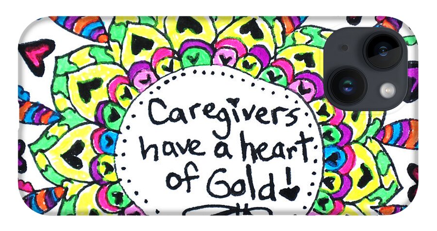 Caregiver iPhone Case featuring the drawing Caregiver Flower by Carole Brecht