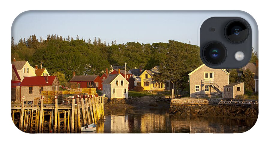 Carvers Harbor iPhone 14 Case featuring the photograph Carvers Harbor at Sunset, Vinahaven, Maine by Michele A Loftus