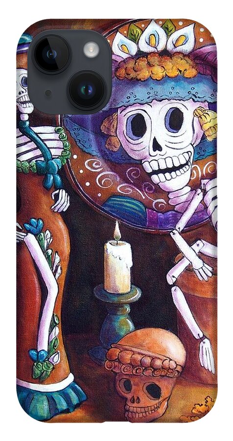 Dia De Los Muertos iPhone 14 Case featuring the painting Catrina Group by Candy Mayer