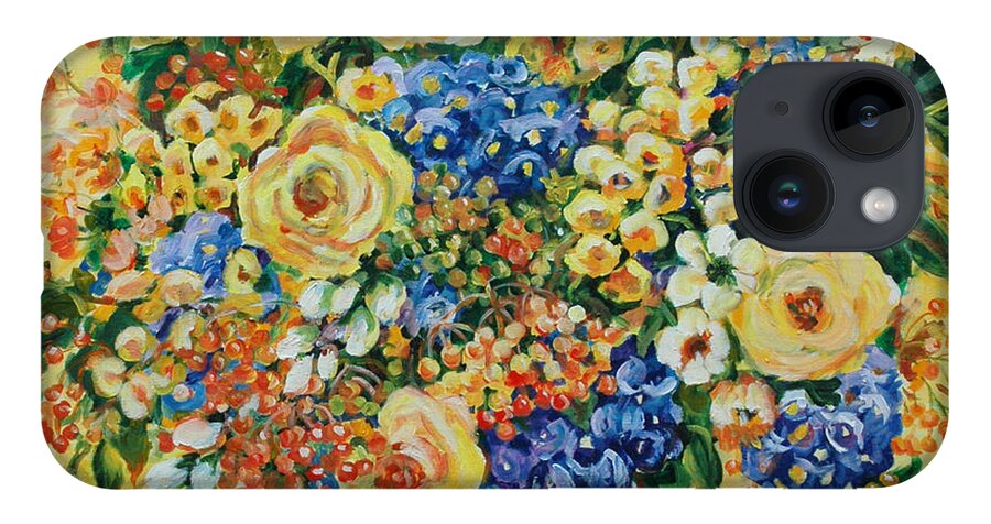 Florals iPhone 14 Case featuring the painting Ceramic Blue by Ingrid Dohm