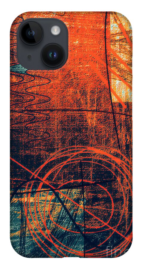 Abstract iPhone 14 Case featuring the digital art Chaos by Binka Kirova
