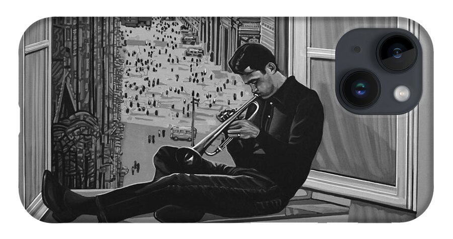 Chet Baker iPhone 14 Case featuring the painting Chet Baker by Paul Meijering