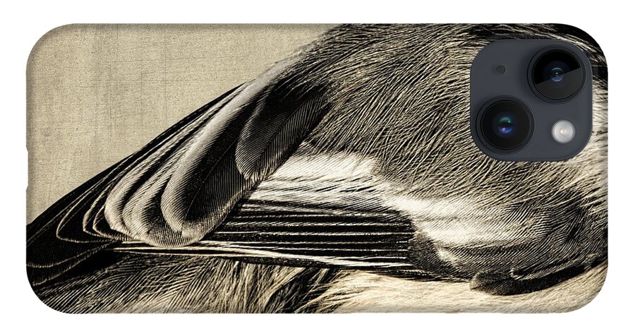 Bird iPhone 14 Case featuring the photograph Chickadee Feathers by Fred Denner