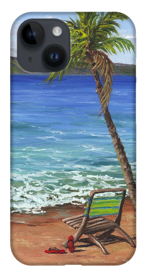 Darice iPhone 14 Case featuring the painting Chillaxing Maui Style by Darice Machel McGuire