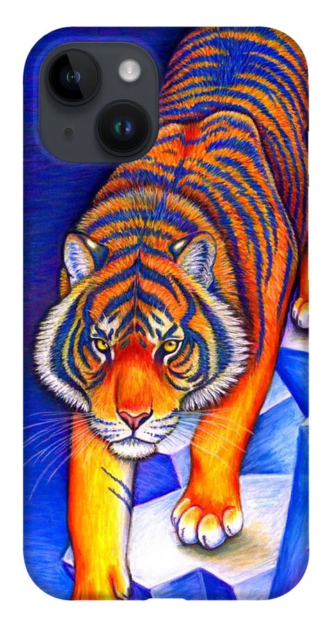 Tiger iPhone Case featuring the drawing Chinese Zodiac - Year of the Tiger by Rebecca Wang