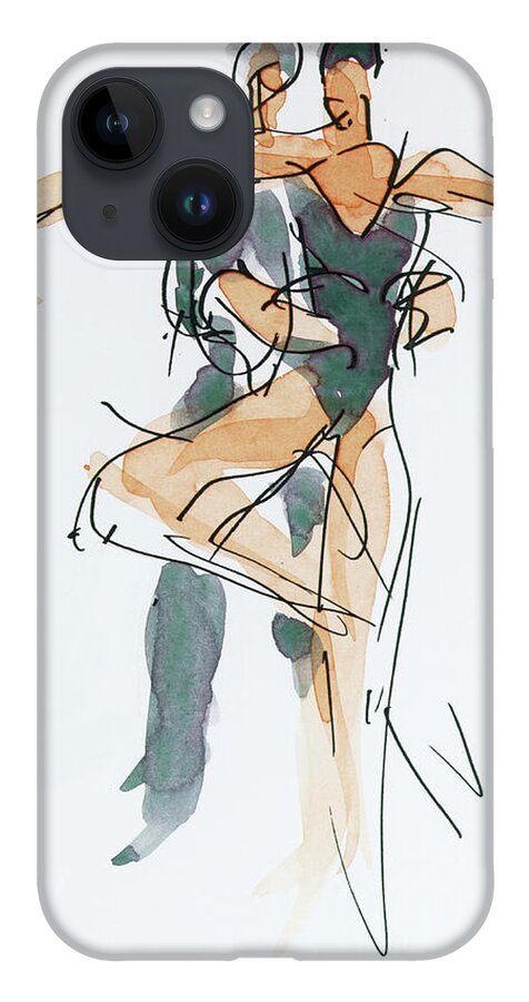 Choreographic iPhone 14 Case featuring the drawing Choreographic lesson at The Royal Ballet School 01 by Peregrine Roskilly