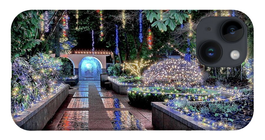 Alex Lyubar iPhone Case featuring the photograph Christmas illuminations in the Tilford Gardens by Alex Lyubar