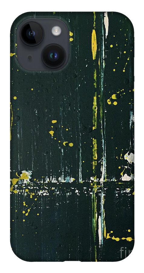 Abstract iPhone 14 Case featuring the painting City Lights by Amanda Sheil