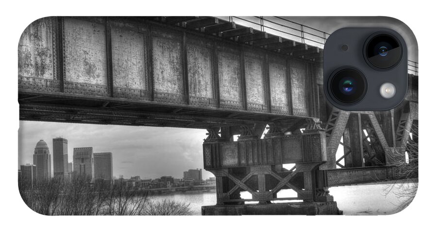 Louisville iPhone 14 Case featuring the photograph City Waterfall under Tracks by FineArtRoyal Joshua Mimbs