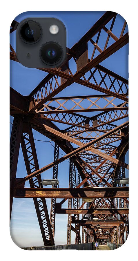 Across iPhone 14 Case featuring the photograph Clinton Presidential Park Bridge by Roslyn Wilkins