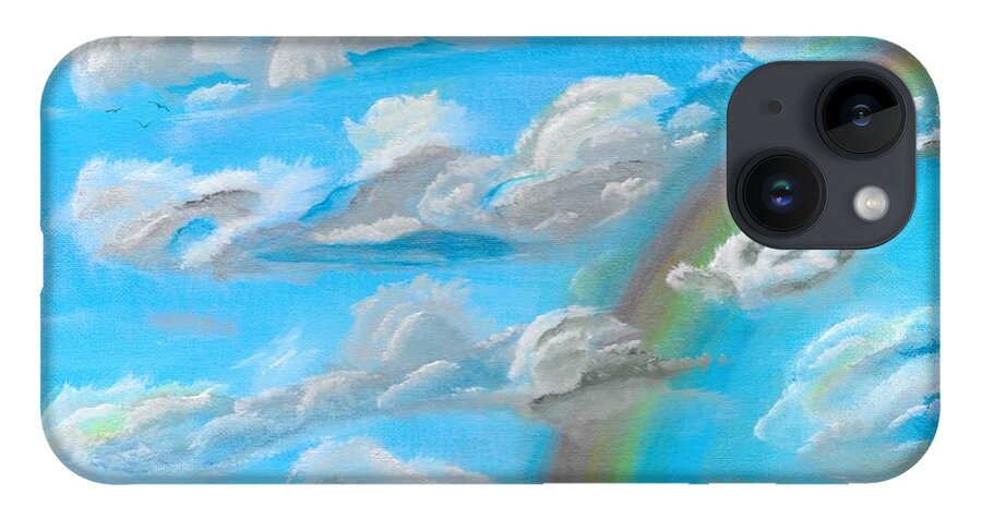 Clouds iPhone 14 Case featuring the painting Cloud Busting by David Bigelow