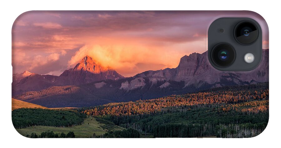 Sunset iPhone 14 Case featuring the photograph Clouds Over Sneffels At Sunset by Denise Bush