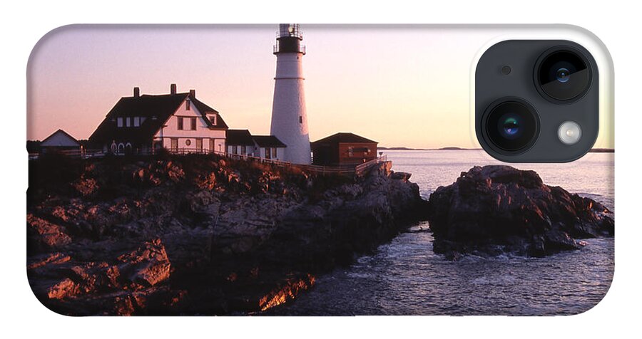 Landscape Lighthouse Nautical New England Portland Head Light Cape Elizabeth iPhone 14 Case featuring the photograph Cnrf0904 by Henry Butz