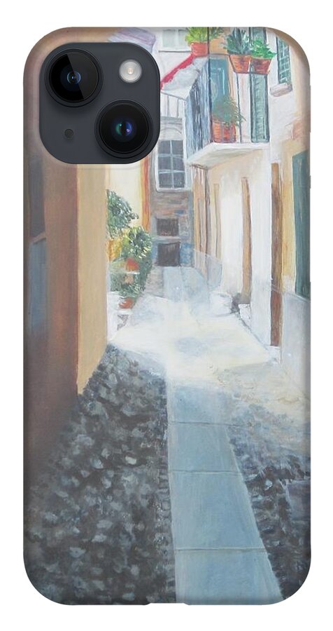 Italy iPhone Case featuring the painting Cobblestone Alley by Paula Pagliughi