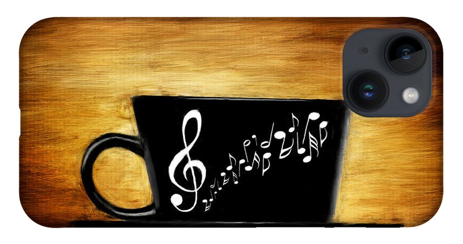 Coffee iPhone Case featuring the digital art Coffee And Music by Lourry Legarde