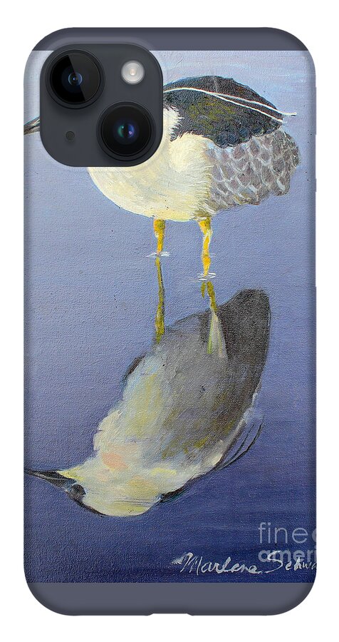 Heron iPhone Case featuring the painting Cold Feet by Marlene Schwartz Massey