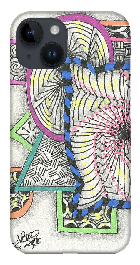 Color iPhone Case featuring the drawing Colored Frames by Jan Steinle