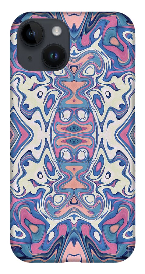 Mirror Image iPhone 14 Case featuring the digital art Colorful Chaotic LayersEnjoy this contemporary, colorful and chaotic digital artwork with a balanced by Phil Perkins