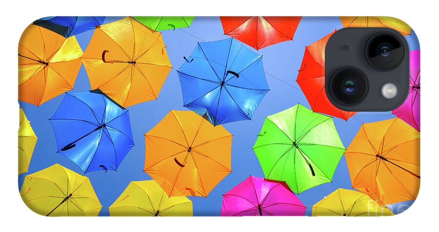 Umbrellas iPhone 14 Case featuring the photograph Colorful Umbrellas I by Raul Rodriguez