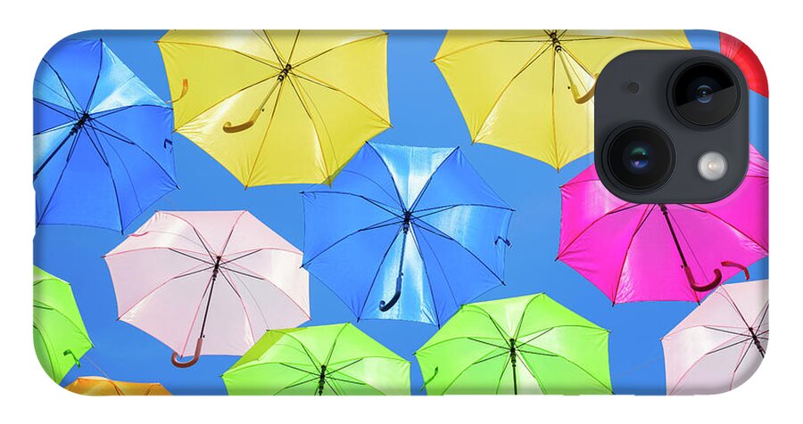 Umbrellas iPhone 14 Case featuring the photograph Colorful Umbrellas II by Raul Rodriguez