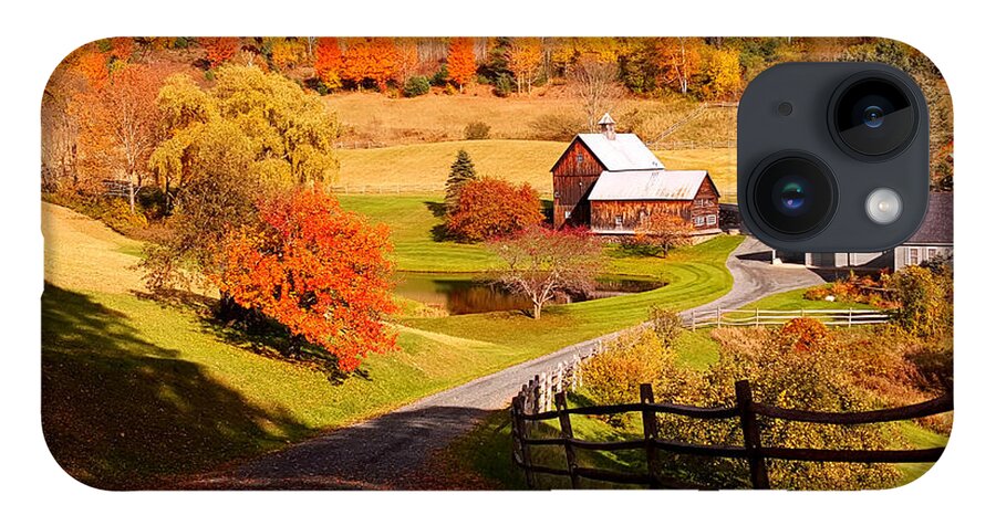 Sleepy Hollow Farm iPhone Case featuring the photograph Coming home in a Vermont autumn by Jeff Folger