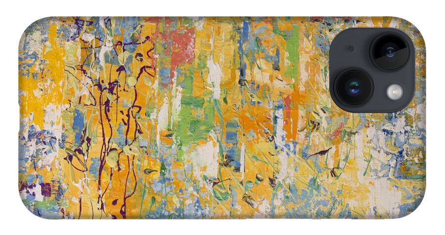 Compete iPhone 14 Case featuring the painting Competing Priorities by Linda Bailey