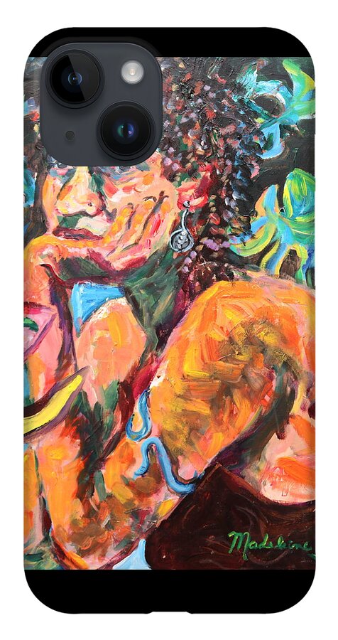 Portraits iPhone 14 Case featuring the painting Contemplating the Night by Madeleine Shulman