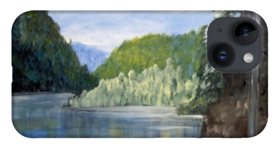 Landscape iPhone 14 Case featuring the painting Cool Water by Saundra Johnson