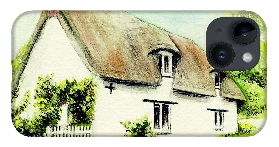Country iPhone 14 Case featuring the painting Country Cottage England by Morgan Fitzsimons