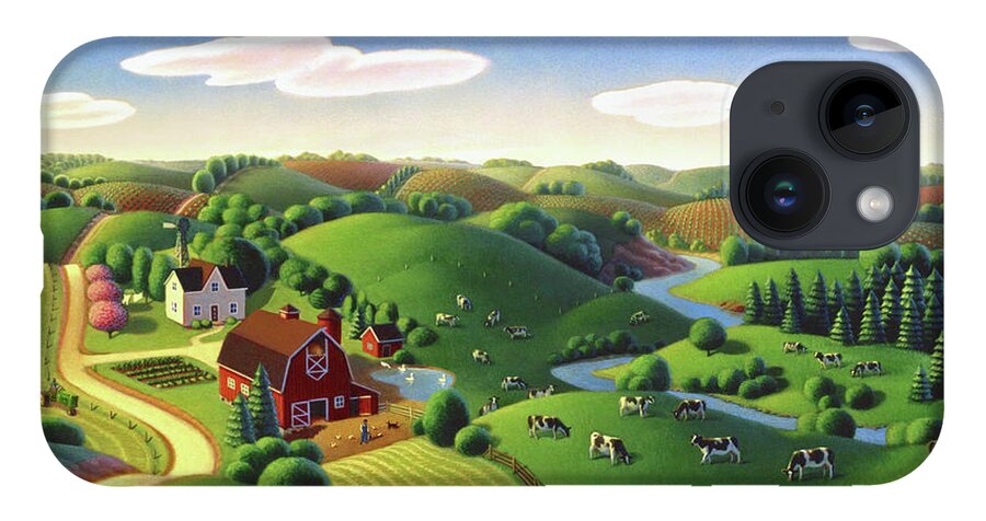 Dairy Farm iPhone 14 Case featuring the painting Dairy Farm by Robin Moline