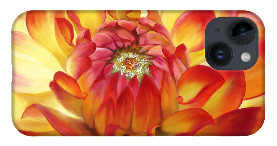 Macro iPhone Case featuring the painting Dahlia by Lynne Pittard