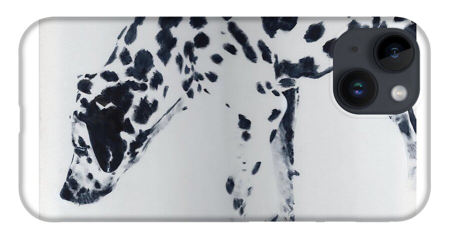 Dalmation iPhone 14 Case featuring the painting Dalmation by John Neeve