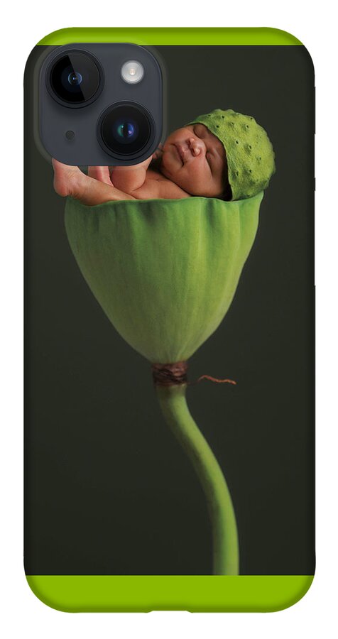 Lotus iPhone 14 Case featuring the photograph Darion in a Lotus Pod by Anne Geddes