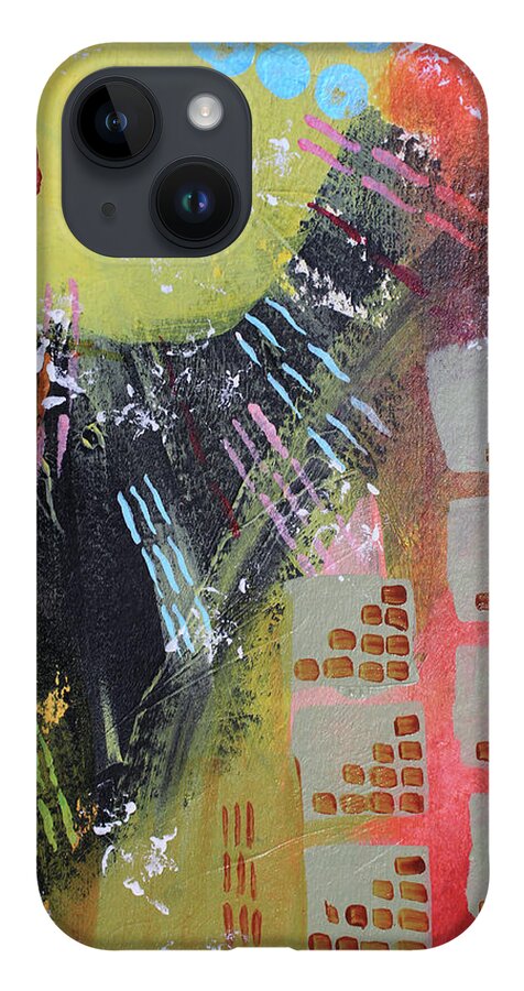 City iPhone 14 Case featuring the painting Dark City by April Burton